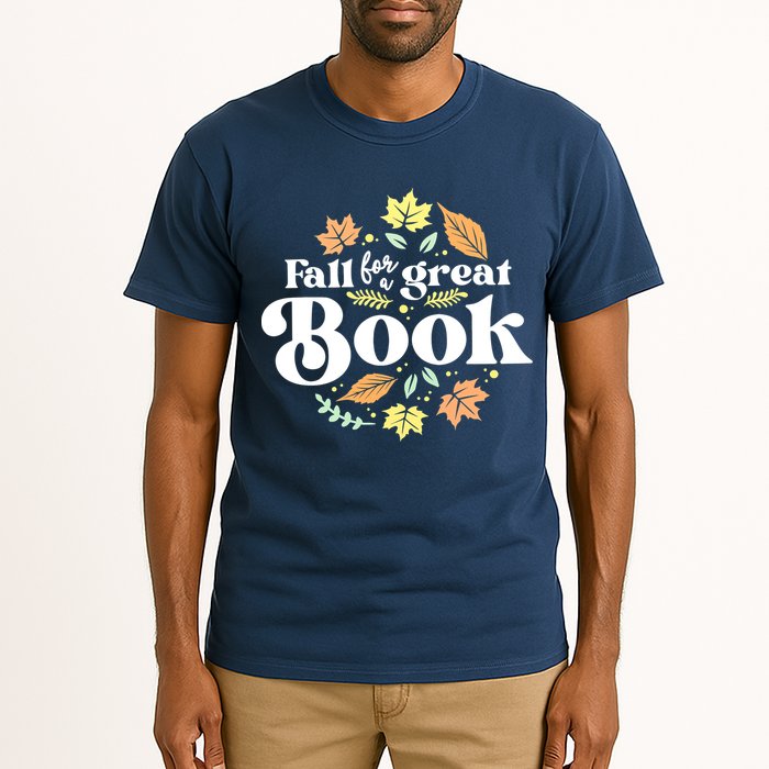 Fall For A Great Book Reading Librarian Autumn Teacher Tall T-Shirt