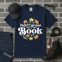 Fall For A Great Book Reading Librarian Autumn Teacher Tall T-Shirt