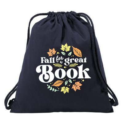 Fall For A Great Book Reading Librarian Autumn Teacher Drawstring Bag