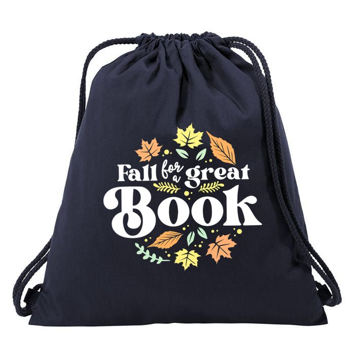 Fall For A Great Book Reading Librarian Autumn Teacher Drawstring Bag