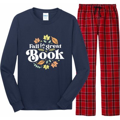 Fall For A Great Book Reading Librarian Autumn Teacher Long Sleeve Pajama Set