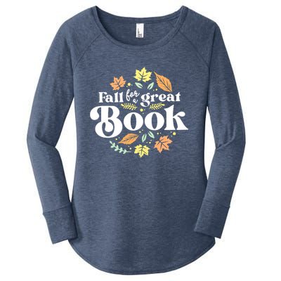 Fall For A Great Book Reading Librarian Autumn Teacher Women's Perfect Tri Tunic Long Sleeve Shirt