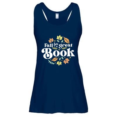 Fall For A Great Book Reading Librarian Autumn Teacher Ladies Essential Flowy Tank