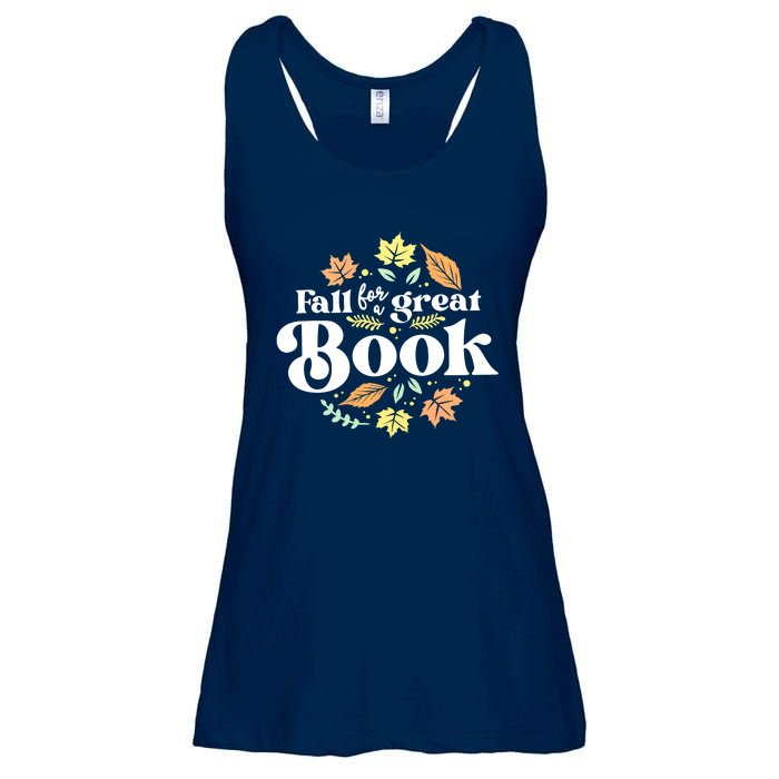 Fall For A Great Book Reading Librarian Autumn Teacher Ladies Essential Flowy Tank