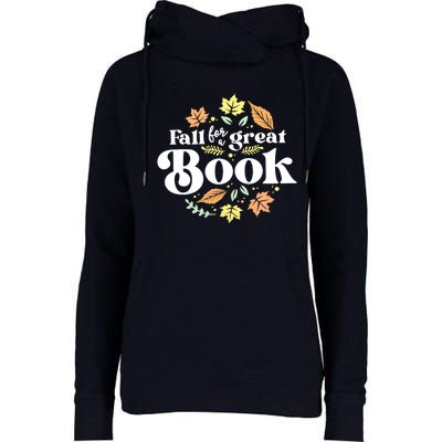 Fall For A Great Book Reading Librarian Autumn Teacher Womens Funnel Neck Pullover Hood