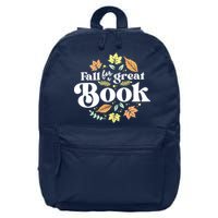 Fall For A Great Book Reading Librarian Autumn Teacher 16 in Basic Backpack
