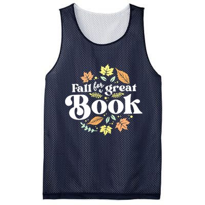 Fall For A Great Book Reading Librarian Autumn Teacher Mesh Reversible Basketball Jersey Tank