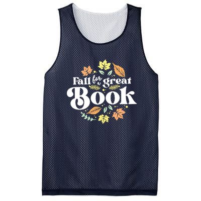 Fall For A Great Book Reading Librarian Autumn Teacher Mesh Reversible Basketball Jersey Tank