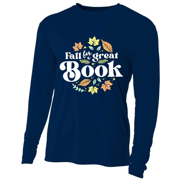 Fall For A Great Book Reading Librarian Autumn Teacher Cooling Performance Long Sleeve Crew