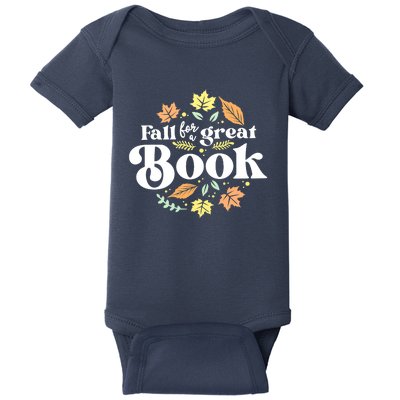 Fall For A Great Book Reading Librarian Autumn Teacher Baby Bodysuit