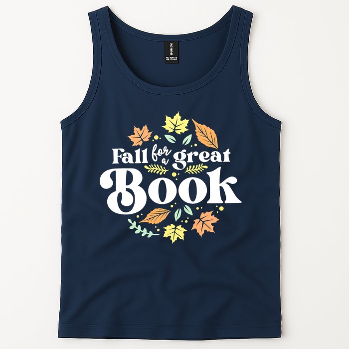 Fall For A Great Book Reading Librarian Autumn Teacher Tank Top
