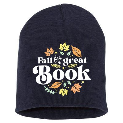 Fall For A Great Book Reading Librarian Autumn Teacher Short Acrylic Beanie
