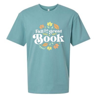 Fall For A Great Book Reading Librarian Autumn Teacher Sueded Cloud Jersey T-Shirt