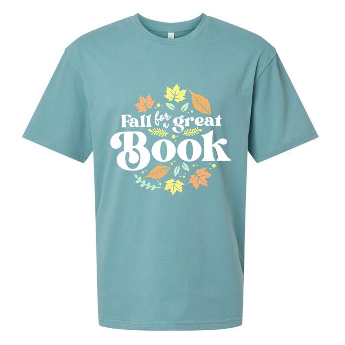 Fall For A Great Book Reading Librarian Autumn Teacher Sueded Cloud Jersey T-Shirt