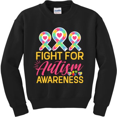 Fight For Autism Awareness Kids Sweatshirt