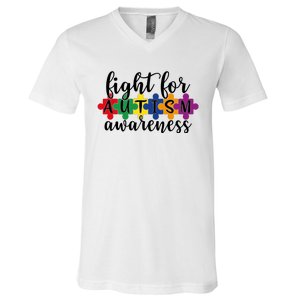 Fight For Autism Awareness V-Neck T-Shirt