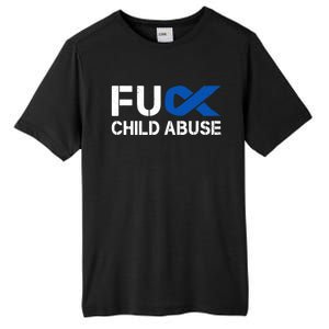 Fuck Fu Abuse Awareness Month Blue Ribbon Prevention Gift Tall Fusion ChromaSoft Performance T-Shirt