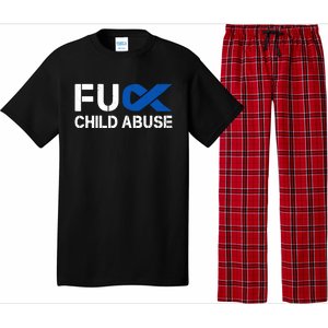 Fuck Fu Abuse Awareness Month Blue Ribbon Prevention Gift Pajama Set