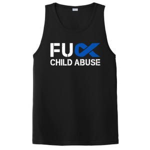 Fuck Fu Abuse Awareness Month Blue Ribbon Prevention Gift PosiCharge Competitor Tank