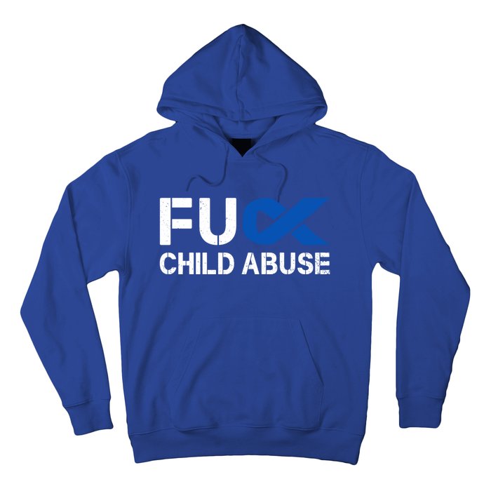 Fuck Fu Abuse Awareness Month Blue Ribbon Prevention Gift Hoodie