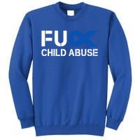 Fuck Fu Abuse Awareness Month Blue Ribbon Prevention Gift Sweatshirt