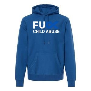 Fuck Fu Abuse Awareness Month Blue Ribbon Prevention Gift Premium Hoodie