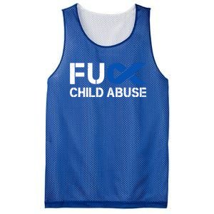 Fuck Fu Abuse Awareness Month Blue Ribbon Prevention Gift Mesh Reversible Basketball Jersey Tank