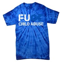 Fuck Fu Abuse Awareness Month Blue Ribbon Prevention Gift Tie-Dye T-Shirt