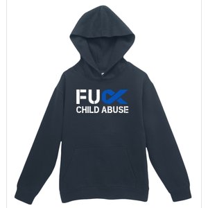 Fuck Fu Abuse Awareness Month Blue Ribbon Prevention Gift Urban Pullover Hoodie