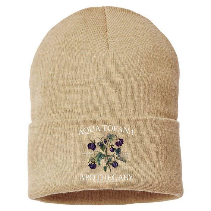 Funny Feminist Aqua Tofana Apothecary Vintage Design Sustainable Knit Beanie