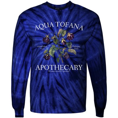 Funny Feminist Aqua Tofana Apothecary Vintage Design Tie-Dye Long Sleeve Shirt