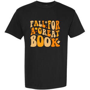 Fall For A Great Book Retro Fall Leaves Autumn Thanksgiving Garment-Dyed Heavyweight T-Shirt