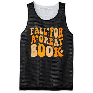 Fall For A Great Book Retro Fall Leaves Autumn Thanksgiving Mesh Reversible Basketball Jersey Tank