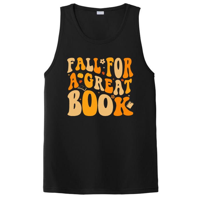 Fall For A Great Book Retro Fall Leaves Autumn Thanksgiving PosiCharge Competitor Tank