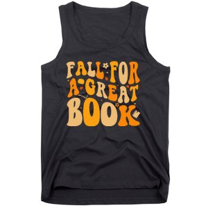 Fall For A Great Book Retro Fall Leaves Autumn Thanksgiving Tank Top