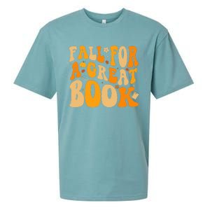 Fall For A Great Book Retro Fall Leaves Autumn Thanksgiving Sueded Cloud Jersey T-Shirt