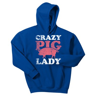 Farm Farmer Animal Crazy Pig Lady Pig Meaningful Gift Kids Hoodie