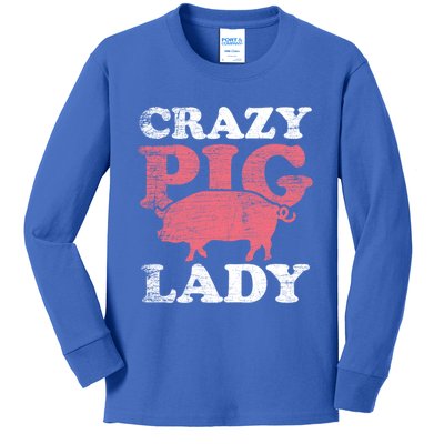 Farm Farmer Animal Crazy Pig Lady Pig Meaningful Gift Kids Long Sleeve Shirt