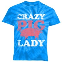 Farm Farmer Animal Crazy Pig Lady Pig Meaningful Gift Kids Tie-Dye T-Shirt