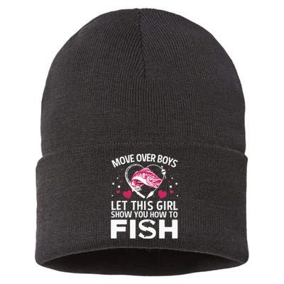 Funny Fishing Art For  Fishing Lover Fisherwoman Sustainable Knit Beanie