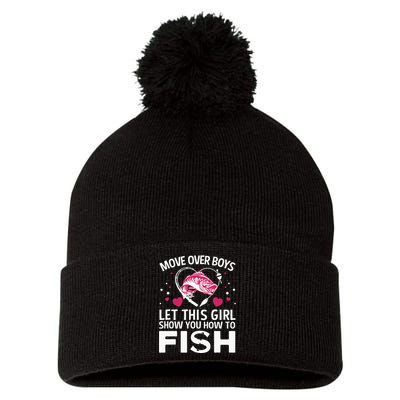 Funny Fishing Art For  Fishing Lover Fisherwoman Pom Pom 12in Knit Beanie