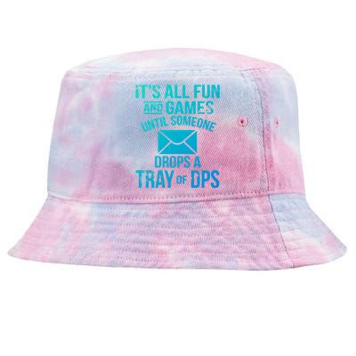 Funny Fun And Games Proud Postal Worker Meaningful Gift Tie-Dyed Bucket Hat