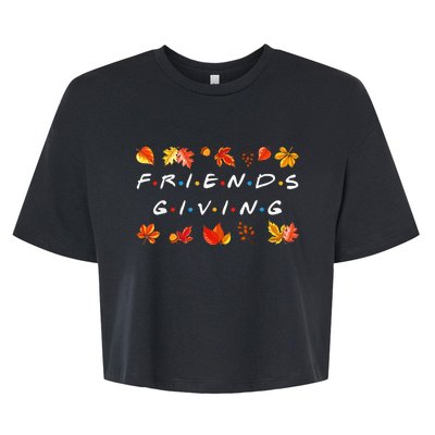 Friendsgiving Fall Autumn Friends & Family Thanksgiving Bella+Canvas Jersey Crop Tee