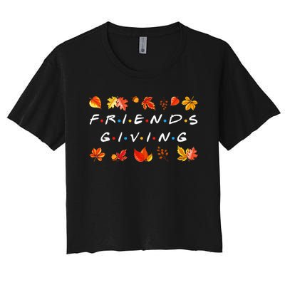 Friendsgiving Fall Autumn Friends & Family Thanksgiving Women's Crop Top Tee