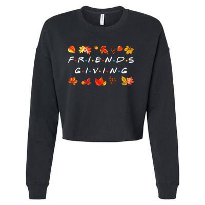 Friendsgiving Fall Autumn Friends & Family Thanksgiving Cropped Pullover Crew