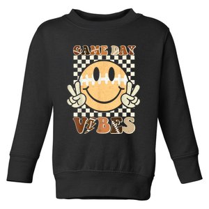 Funny Face American Football Game Day Vibes Sport Toddler Sweatshirt