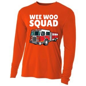 Funny Firefighter Art For Women Fire Truck Fireman Cooling Performance Long Sleeve Crew