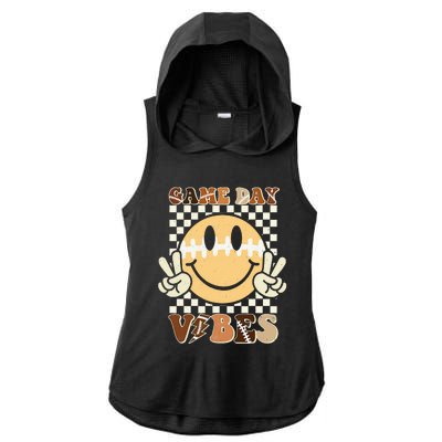 Funny Face American Football Game Day Vibes Sport Women Girl Ladies PosiCharge Tri-Blend Wicking Draft Hoodie Tank