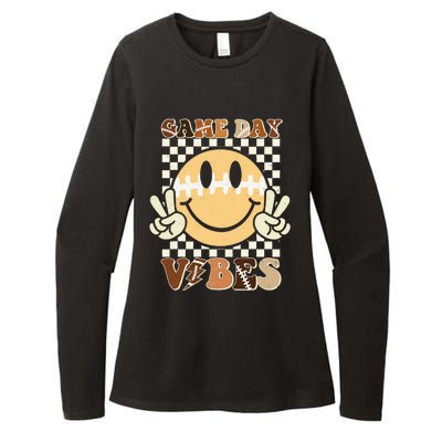 Funny Face American Football Game Day Vibes Sport Women Girl Womens CVC Long Sleeve Shirt