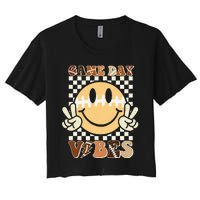 Funny Face American Football Game Day Vibes Sport Women Girl Women's Crop Top Tee